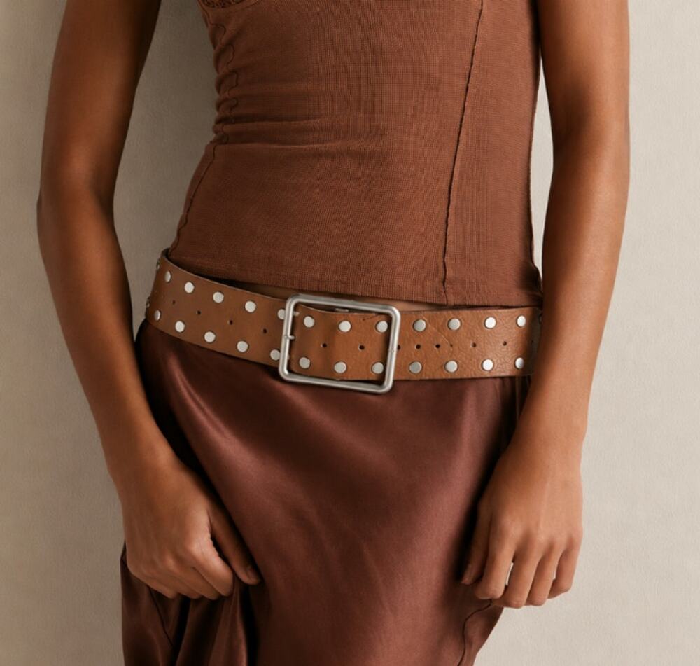 FREE PEOPLE Hex Hip Belt in Mocha Mousse Size S/M NEW